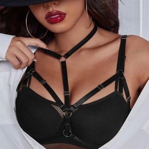 Sexy Shein Plus Ring Linked Harness Bra Without Lingerie - 4x